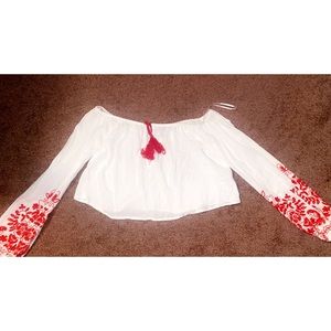 off shoulder crop top